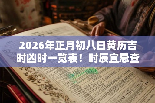 2026年正月初八日黄历吉时凶时一览表!时辰宜忌查询 2026年正月初八日黄历吉时凶时一览表!时辰宜忌查询
