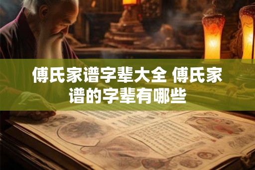 傅氏家谱字辈大全 傅氏家谱的字辈有哪些