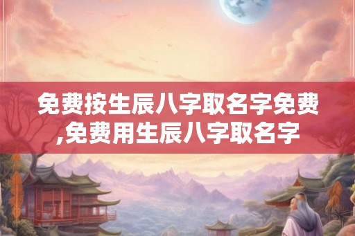 免费按生辰八字取名字免费,免费用生辰八字取名字