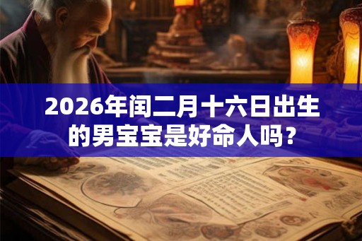 2026年闰二月十六日出生的男宝宝是好命人吗？