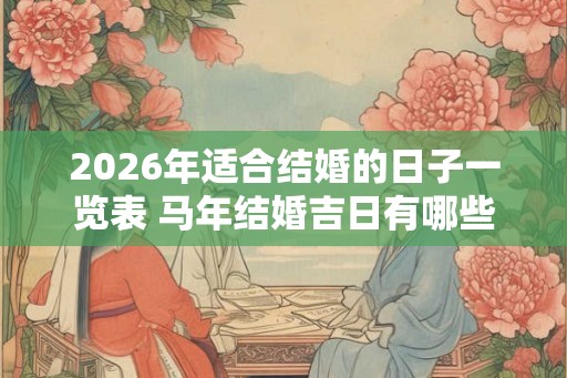 2026年适合结婚的日子一览表 马年结婚吉日有哪些 2026年适合结婚的日子一览表 马年结婚吉日有哪些