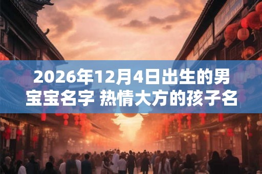 2026年12月4日出生的男宝宝名字 热情大方的孩子名字