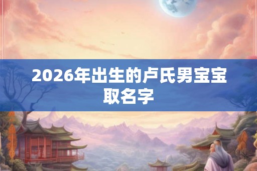 2026年出生的卢氏男宝宝取名字