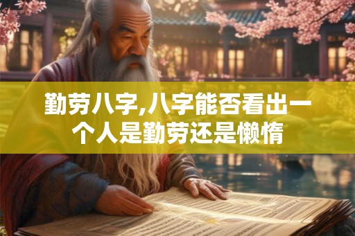 勤劳八字,八字能否看出一个人是勤劳还是懒惰