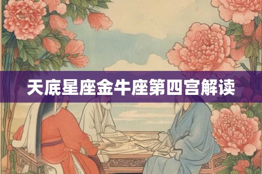 天底星座金牛座第四宫解读