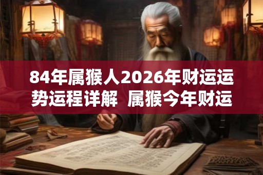 84年属猴人2026年财运运势运程详解  属猴今年财运怎么样
