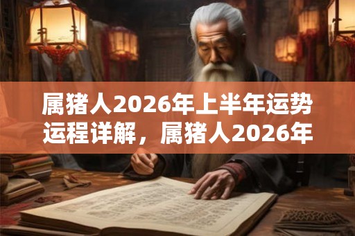 属猪人2026年上半年运势运程详解，属猪人2026年每月运势