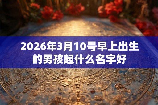 2026年3月10号早上出生的男孩起什么名字好