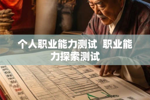 个人职业能力测试  职业能力探索测试