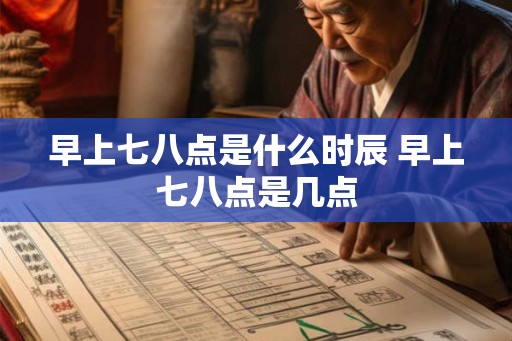 早上七八点是什么时辰 早上七八点是几点