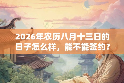 2026年农历八月十三日的日子怎么样，能不能签约？