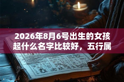 2026年8月6号出生的女孩起什么名字比较好，五行属什么