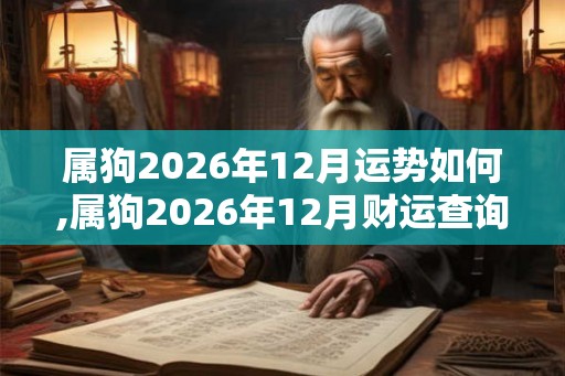属狗2026年12月运势如何,属狗2026年12月财运查询 属狗2026年12月运势如何,属狗2026年12月财运查询