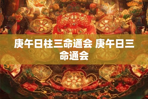 庚午日柱三命通会 庚午日三命通会