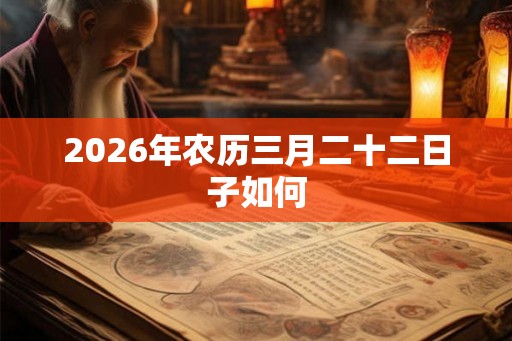2026年农历三月二十二日子如何