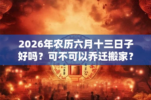 2026年农历六月十三日子好吗？可不可以乔迁搬家？