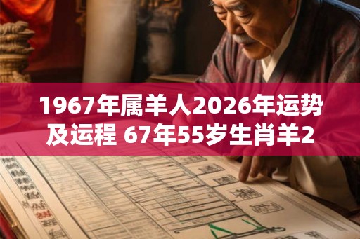 1967年属羊人2026年运势及运程 67年55岁生肖羊2026年每月运势