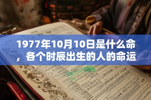 1977年10月10日是什么命，各个时辰出生的人的命运