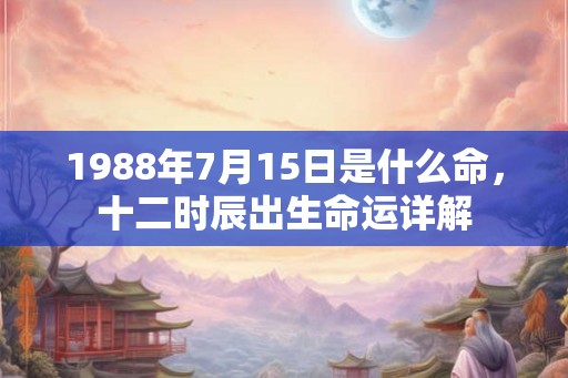 1988年7月15日是什么命,十二时辰出生命运详解 1988年7月15日是什么命,十二时辰出生命运详解