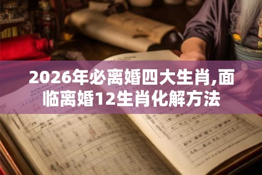 2026年必离婚四大生肖,面临离婚12生肖化解方法