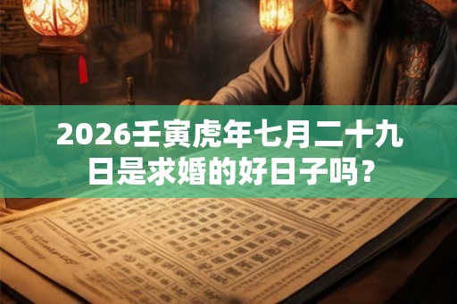 2026壬寅虎年七月二十九日是求婚的好日子吗？