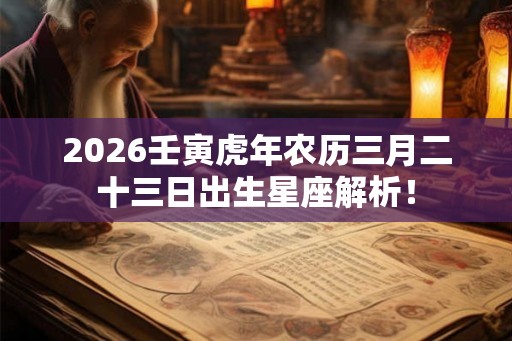 2026壬寅虎年农历三月二十三日出生星座解析！