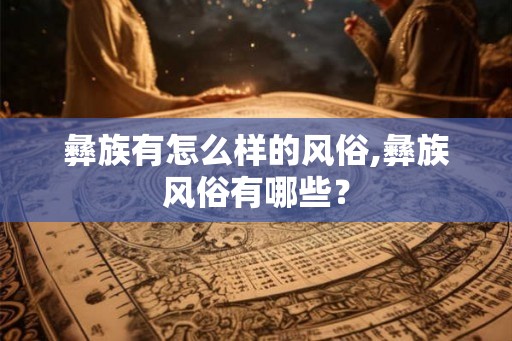 彝族有怎么样的风俗,彝族风俗有哪些？
