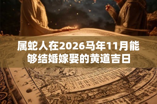 属蛇人在2026马年11月能够结婚嫁娶的黄道吉日 属蛇人在2026马年11月能够结婚嫁娶的黄道吉日