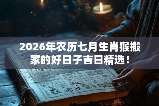 2026年农历七月生肖猴搬家的好日子吉日精选！