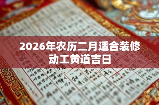 2026年农历二月适合装修动工黄道吉日