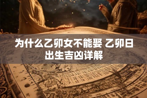为什么乙卯女不能娶 乙卯日出生吉凶详解