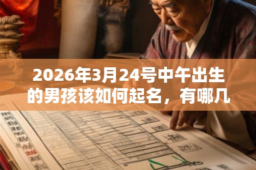 2026年3月24号中午出生的男孩该如何起名，有哪几种方法？