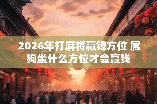 2026年打麻将赢钱方位 属狗坐什么方位才会赢钱