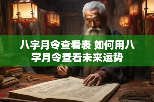 八字月令查看表 如何用八字月令查看未来运势