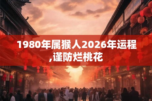 1980年属猴人2026年运程,谨防烂桃花 1980年属猴人2026年运程,谨防烂桃花