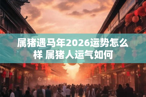 属猪遇马年2026运势怎么样 属猪人运气如何