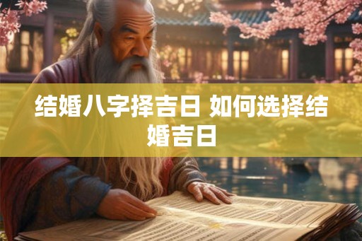 结婚八字择吉日 如何选择结婚吉日