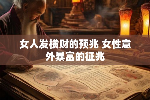 女人发横财的预兆 女性意外暴富的征兆