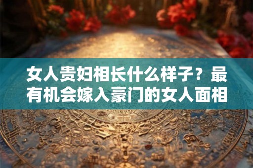 女人贵妇相长什么样子？最有机会嫁入豪门的女人面相！