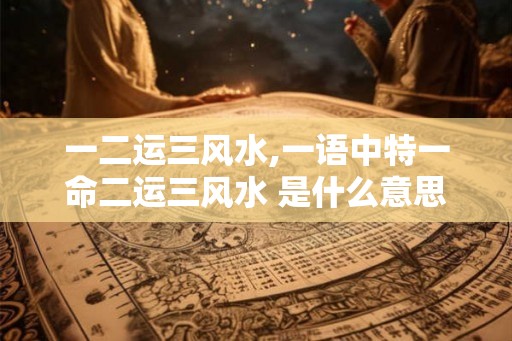一二运三风水,一语中特一命二运三风水 是什么意思