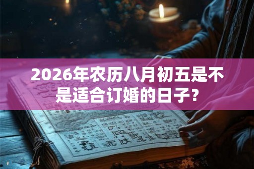 2026年农历八月初五是不是适合订婚的日子？