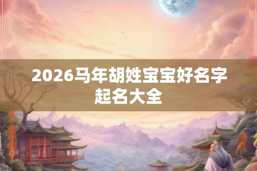 2026马年胡姓宝宝好名字起名大全