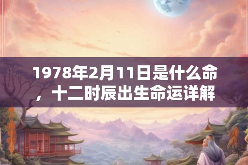 1978年2月11日是什么命，十二时辰出生命运详解