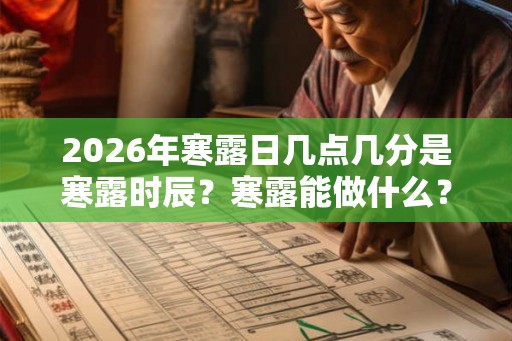 2026年寒露日几点几分是寒露时辰？寒露能做什么？