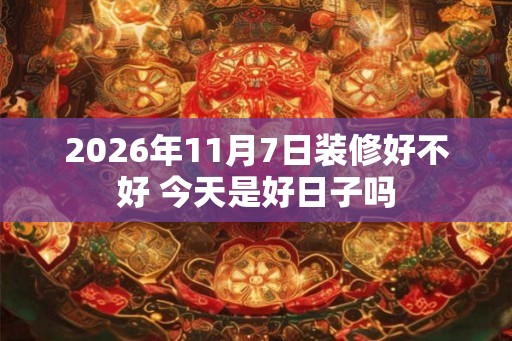 2026年11月7日装修好不好 今天是好日子吗