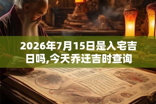 2026年7月15日是入宅吉日吗,今天乔迁吉时查询
