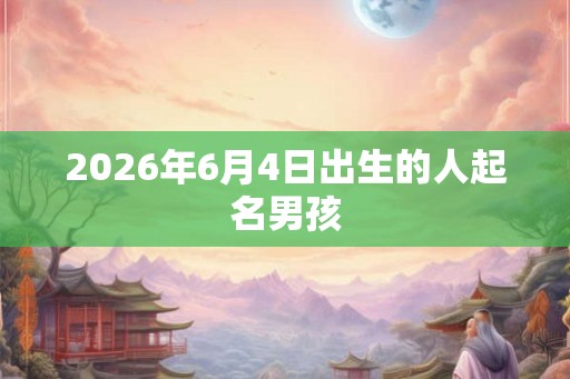 2026年6月4日出生的人起名男孩 2026年6月4日出生的人起名男孩