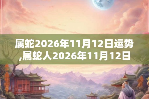 属蛇2026年11月12日运势,属蛇人2026年11月12日财运,生肖蛇2026年11月12日运势
