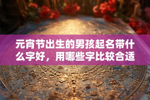 元宵节出生的男孩起名带什么字好，用哪些字比较合适