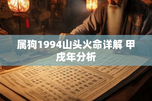 属狗1994山头火命详解 甲戌年分析